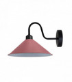 Pink Wall Light Fixture,Black Wall Sconce E27 Base Socket Screw Type Wall Mounted Swan Neck Cone Shape Shade