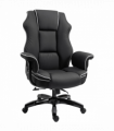 Piped PU Leather Padded High-Back Computer Office Gaming Chair Black Vinsetto