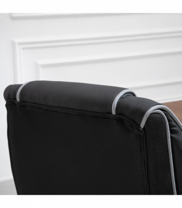 Piped PU Leather Padded High-Back Computer Office Gaming Chair Black Vinsetto