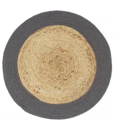 Placemats 4 pcs Natural and Anthracite 38 cm Jute and Cotton