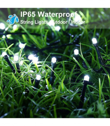 Planet Solar 100 LED White Outdoor String Solar Powered Fairy Lights
