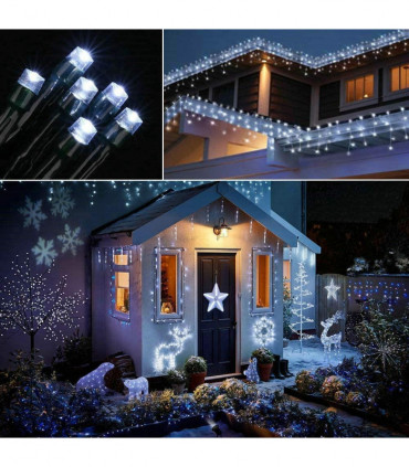 Planet Solar 100 LED White Outdoor String Solar Powered Fairy Lights