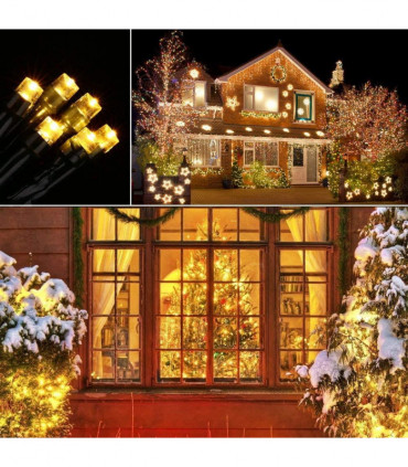 Planet Solar 200 Warm White Outdoor String Solar Powered Fairy Lights 20m