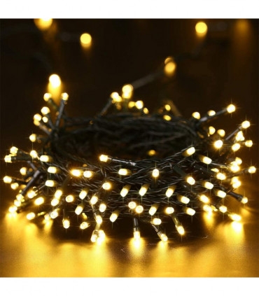 Planet Solar 200 Warm White Outdoor String Solar Powered Fairy Lights 20m