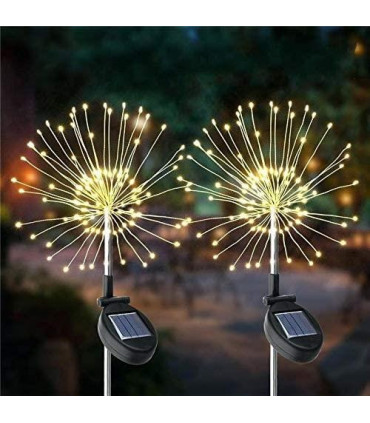 Planet Solar 90 Warm White Starburst Solar Powered Garden Stake Lights