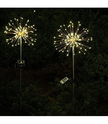Planet Solar 90 Warm White Starburst Solar Powered Garden Stake Lights