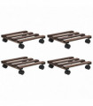 Plant Rollers 4 pcs Cedar Wood 25x25 cm