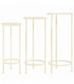 Plant Stand Set 3 Pieces Vintage Style Metal Antique White
