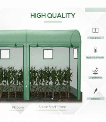 Plant Tomato Growth Greenhouse Double Doors & 4 Windows  3Lx1Wx2Hm
