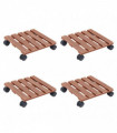 Plant Trolleys 4 pcs Brown 30x30x7,5 cm WPC