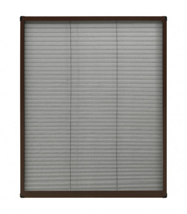 Plisse Insect Screen for Windows Aluminium Brown 80x100 cm
