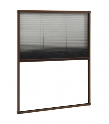 Plisse Insect Screen for Windows Aluminium Brown 80x100 cm