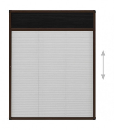 Plisse Insect Screen for Windows Aluminium Brown 80x100 cm