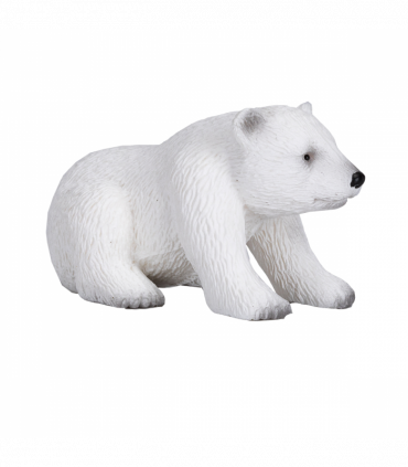 Polar Bear Cub Sitting Toy  Realistic Arctic Animal Figure
