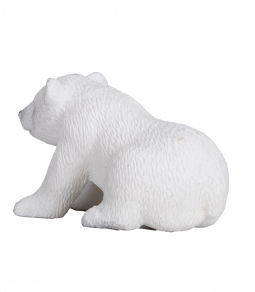 Polar Bear Cub Sitting Toy  Realistic Arctic Animal Figure