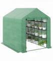 Poly Tunnel Steeple Walk in Greenhouse Removable Cover Shelves 244x180x210cm