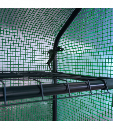 Poly Tunnel Steeple Walk in Greenhouse Removable Cover Shelves 244x180x210cm