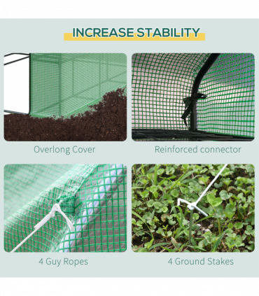 Poly Tunnel Steeple Walk in Greenhouse Removable Cover Shelves 244x180x210cm