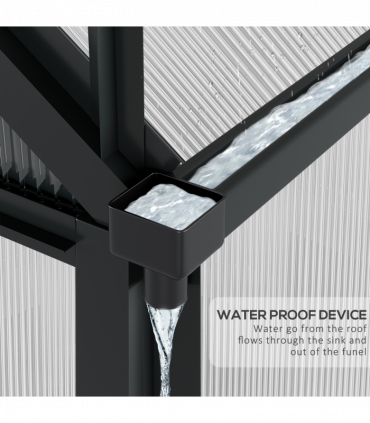 Polycarbonate Walk-In Garden Greenhouse Aluminium Frame w/ Slide Door 6 x 10ft