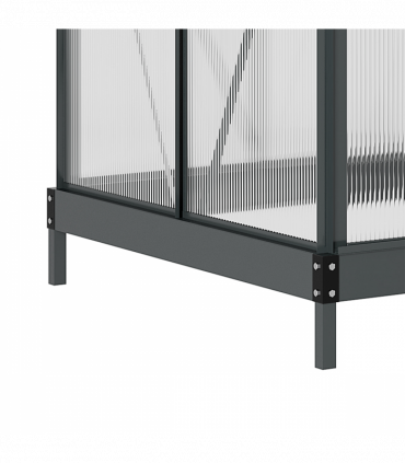 Polycarbonate Walk-In Garden Greenhouse Aluminium Frame w/ Slide Door 6 x 4ft