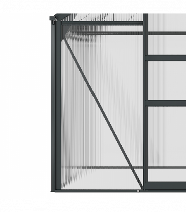 Polycarbonate Walk-In Garden Greenhouse Aluminium Frame w/ Slide Door 6 x 6ft