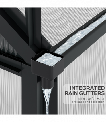 Polycarbonate Walk-In Garden Greenhouse Aluminium Frame w/ Slide Door 6 x 8ft