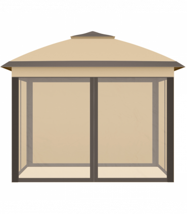 Pop Up Gazebo Height Adjustable Canopy Tent w/ Carrying Bag, Beige