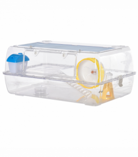 Portable 2 Storey Hamster Cage w/Running Wheel Drinker Feeding Bowl Pawhut