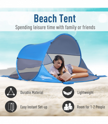 Portable Automatic Pop Up Beach Tent Outdoor Camp Shelter Blue Outsunny