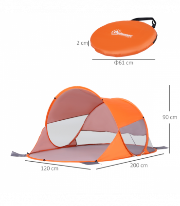 Portable Automatic Pop Up Beach Tent Outdoor Camp Shelter Orange Outsunny