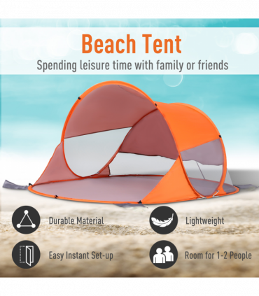 Portable Automatic Pop Up Beach Tent Outdoor Camp Shelter Orange Outsunny