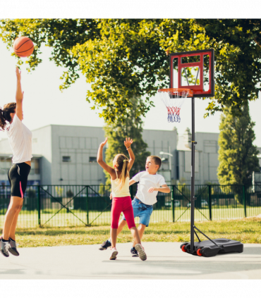 Portable Basketball Stand 160-210cm Adjustable Height Sturdy Rim Hoop Base Net