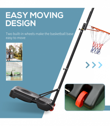 Portable Basketball Stand 160-210cm Adjustable Height Sturdy Rim Hoop Base Net