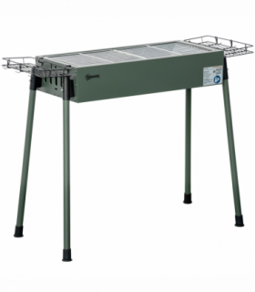 Portable Charcoal Barbecue Grill with Seasoning Baskets and Hooks