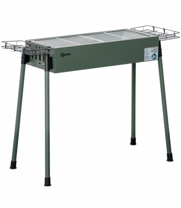 Portable Charcoal Barbecue Grill with Seasoning Baskets and Hooks