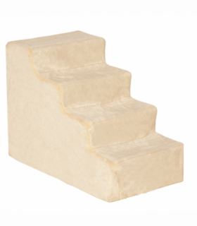 Portable Dog Stairs with Washable Plush Cover, for High Bed Sofa - Beige