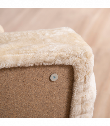 Portable Dog Stairs with Washable Plush Cover, for High Bed Sofa - Beige