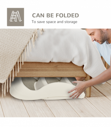 Portable Dog Steps Non-slip Pet Stairs 3-Step Design for High Beds Sofas, Cream