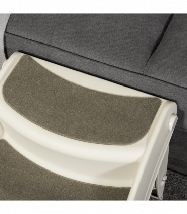 Portable Dog Steps Non-slip Pet Stairs 3-Step Design for High Beds Sofas, Cream