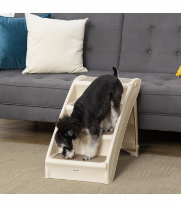 Portable Dog Steps for Bed, Sofa Non-Slip Pet Stairs for Cats, Dogs - Beige