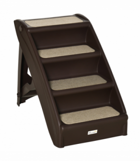 Portable Dog Steps for Bed, Sofa Non-Slip Pet Stairs for Cats, Dogs - Brown