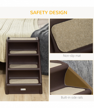Portable Dog Steps for Bed, Sofa Non-Slip Pet Stairs for Cats, Dogs - Brown