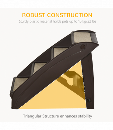 Portable Dog Steps for Bed, Sofa Non-Slip Pet Stairs for Cats, Dogs - Brown