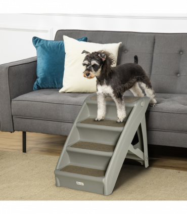 Portable Dog Steps for Bed, Sofa Non-Slip Pet Stairs for Cats, Dogs - Grey