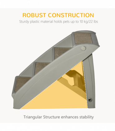 Portable Dog Steps for Bed, Sofa Non-Slip Pet Stairs for Cats, Dogs - Grey