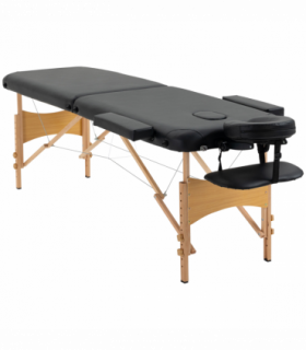 Portable Massage Bed Folding Spa Beauty Massage Table with 2 Sections Black