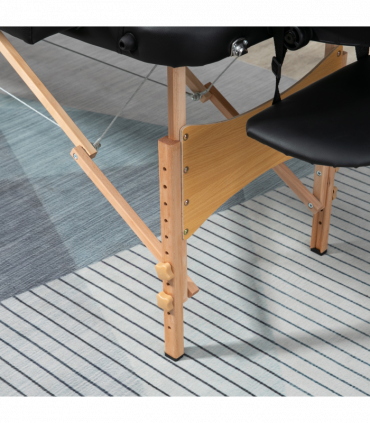 Portable Massage Bed Folding Spa Beauty Massage Table with 2 Sections Black