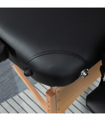 Portable Massage Bed Folding Spa Beauty Massage Table with 2 Sections Black