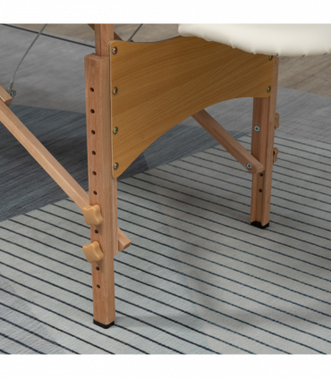 Portable Massage Bed Folding Spa Beauty Massage Table with 2 Sections Cream