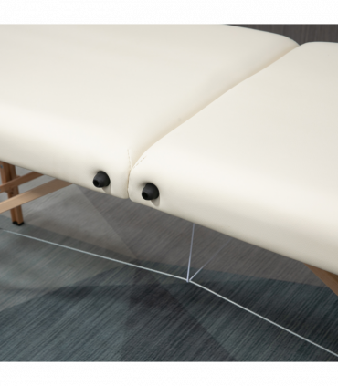 Portable Massage Bed Folding Spa Beauty Massage Table with 2 Sections Cream